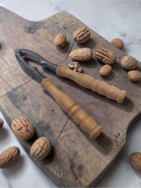 Vintage Wood Handle Nutcracker 7” Rustic Kitchen Tool Farmhouse